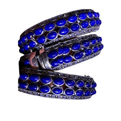 Make wholesale Natural Lapis Lazuli 925 Sterling Silver Bangles jewellery
