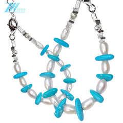 Turquoise Pearl Bracelet S925 Silver Fashion Women's Jewelry Designer Custom Natural Pearl Silver Beads Accessories2