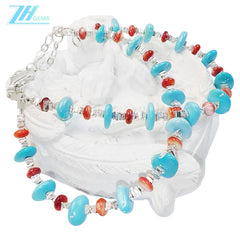 Christmas Winter Turquoise Holiday Gifts S925 Silver And Natural Spiny Oyster Beautiful Goddess Jewelry Natural Bracelet