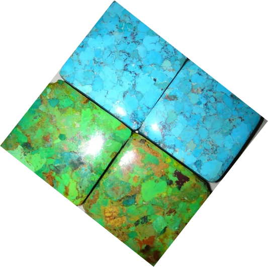 chinese turquoise compressed material turquoise with Black yellow Matrix Brick