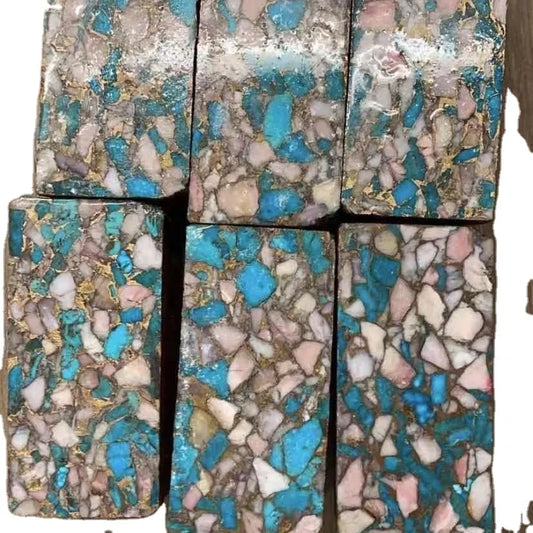 Natural turquoise and opal compressed block1
