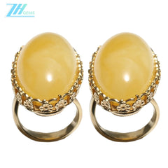 Large Yellow Amber Ring With Natural Crust Sterling Silver Natural Baltic Amber Promise