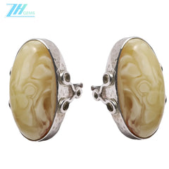 Baltic White Amber Gemstone Handmade 925 Sterling Silver Ring Ring Stamped Amber Ring Making Gift For Her