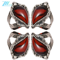 20.5g Red Amber Natural Baltic Sea Non-optimized Blood Pool Ring 925 Sterling Silver Inlay Fashion Design Holiday Gift
