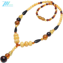Baltic Amber Gemstone Necklace High Quality Loose Beads Making Necklace Jewelry Summer Necklace Yellow Meaningful Jewelry