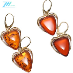Red Baltic Amber And Sterling Much Accessary Silver And Ruby Amber Stone Drop Pendant Cute Red Amber Pendant For Women