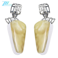 Honey Baltic Amber Pendant 35.5g Yellow Color Spiritual And Healing Jewelry For Growth Irregular Amebr As Gift For Family Lover