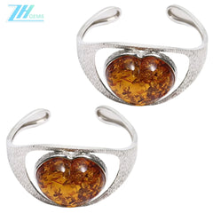 Amber Ring Orange Cabochon Oval Ring Sterling Silver Ringsemi Precious Stone Gift For Her Huge Gemstone Handmade