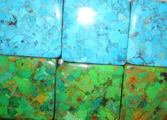 chinese turquoise compressed material turquoise with Black yellow Matrix Brick