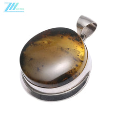 Baltic Amber Pendant Huge Drop Brown With Green Color Elegant Chunky Round Apparence Healing Gemstone Pendant