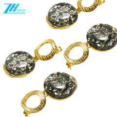 Natural Baltic Amber Without Optimizing Green Flower Earrings Gift For Her Amber Jewellery