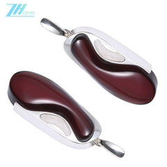 Amber With Red Plated Sterling Silver Fitting Huge Drop Shape Red Pendant Modern Amber Jewellery Set Gift For Women Necklace