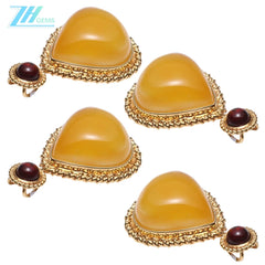 Natural Amber Yellow Colorbaltic Optimized Chanterelle Beeswax Pendant Sterling Silver Gold Setting 18.4g As Gift