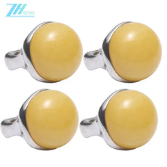 Amber Ring Yellow Color 28.5g Energy Silver With Natural Amber Beads Summer Gift Choice For Family Lover Girlfriend