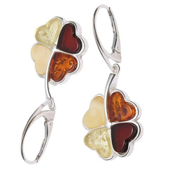 Direct Purchase From Europe Natural Baltic Amber Earrings Without Optimization Beeswax 925 Sterling Silver Inlay High-end And