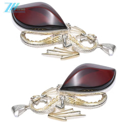 Excellent Red Amber Pendant Huge Baltic Amber And Sterling Silver Shiny Amber Pendant Various Shades Of Amber Colored Round