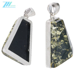 Green Amber Pendant Natural Baltic Amber Silver Jewelry Elegant Gift For Her Gift For Him Blue-green Pendant
