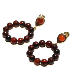 Amber Hoops Small Orange Stone Gemstone Small Gold Hoops Wire Wrapped Hoop Earrings Dainty