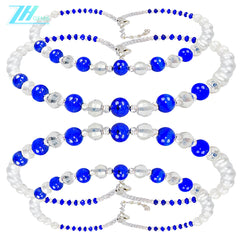 Lapis Lazuli natural high quality bead necklace natural high-grade pearl blue and white color matching classic match spring wear gifts