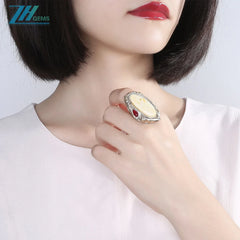 Baltic Amber For 21.2g Jewelry Making Fashion Design White Huge Ring High Quality Loose Beads Making Amberpersonalized Jewelry