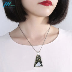 Green Amber Pendant Natural Baltic Amber Silver Jewelry Elegant Gift For Her Gift For Him Blue-green Pendant