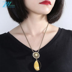 Amber With Gold Plated Sterling Silver Yellow Burgundy Oval Dropmodern Amber Jewellery Set Gift For Women Necklace Collection