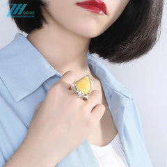 Amber Ring Spiritual And Healing Jewelrywomen Jewelry Gift Handmade Designer Gorgeous Ring Made Of Natural Amber