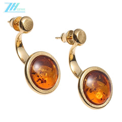 8.8g Natural Amber Beads Gemstone Earring Fashion Design Made Of Natural Amber Jewelry For Gift Elegant Huge Gemstone