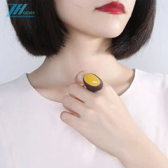 Baltic Amber Necklace Ring Set Irregular Chip Gravel Uncut Nugget Meaningful Jewelry 8.3g Gift For Her Trendy Style