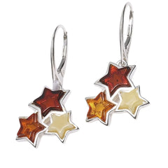 Star Shape Baltic Amber Earrings Classic Drop Shape Gemstone Elegance Earrings Gift For Wife Girlfriend Sister Mom