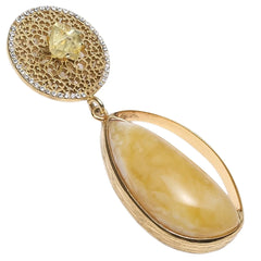 Amber With Gold Plated Sterling Silver Yellow Burgundy Oval Dropmodern Amber Jewellery Set Gift For Women Necklace Collection