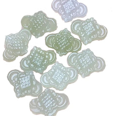 Chinese Knot Pendant Link White Green Carved Natural Nephrite Stone