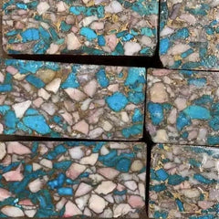 Natural turquoise and opal compressed block1