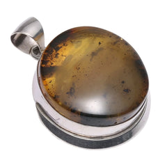 Baltic Amber Pendant Huge Drop Brown With Green Color Elegant Chunky Round Apparence Healing Gemstone Pendant