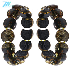 Black And Amber Beaded Bracelet Baltic Amber Bracelet 925 Sterling Silver Gemstone Bracelet Handmade Crystal