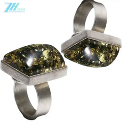 Stunning black amber ring Huge Baltic amber ring 15.8gram with sterling silver gorgeous Adjustable Poison promise jewelry