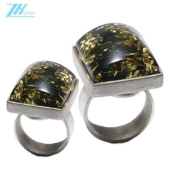 Stunning black amber ring Huge Baltic amber ring 15.8gram with sterling silver gorgeous Adjustable Poison promise jewelry