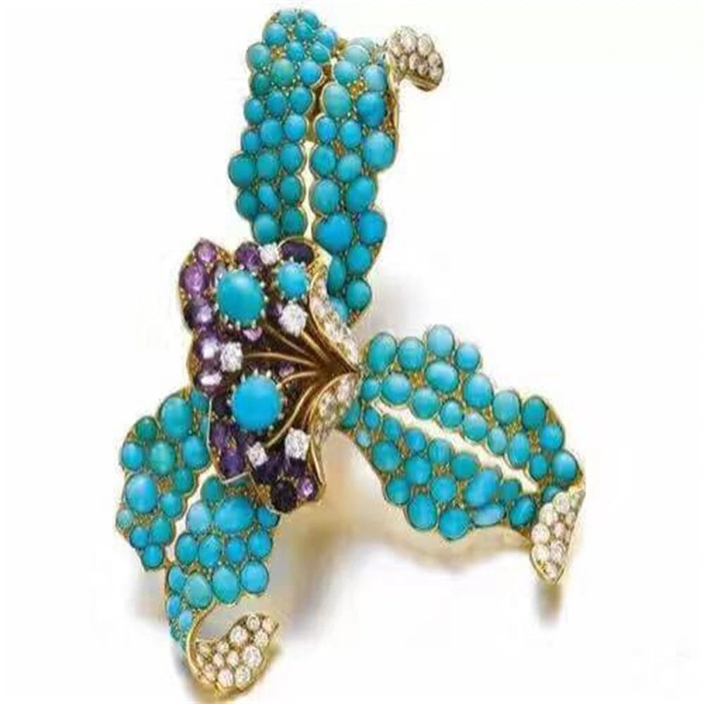 Blue genuine turquoise pendant