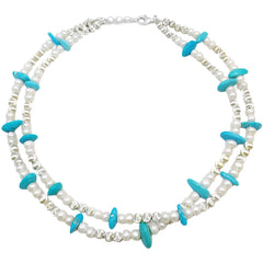 Goddess Essential Pearl Double Necklace Jewelry S 925 Silver Beads Natural Turquoise Silver Bracelet Jewelry