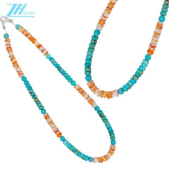 Spiny Oyster Beads Natural Stablish Turquoise Beads S925 Silver Necklace Jewelry Accessories Female Fashion Exquisite