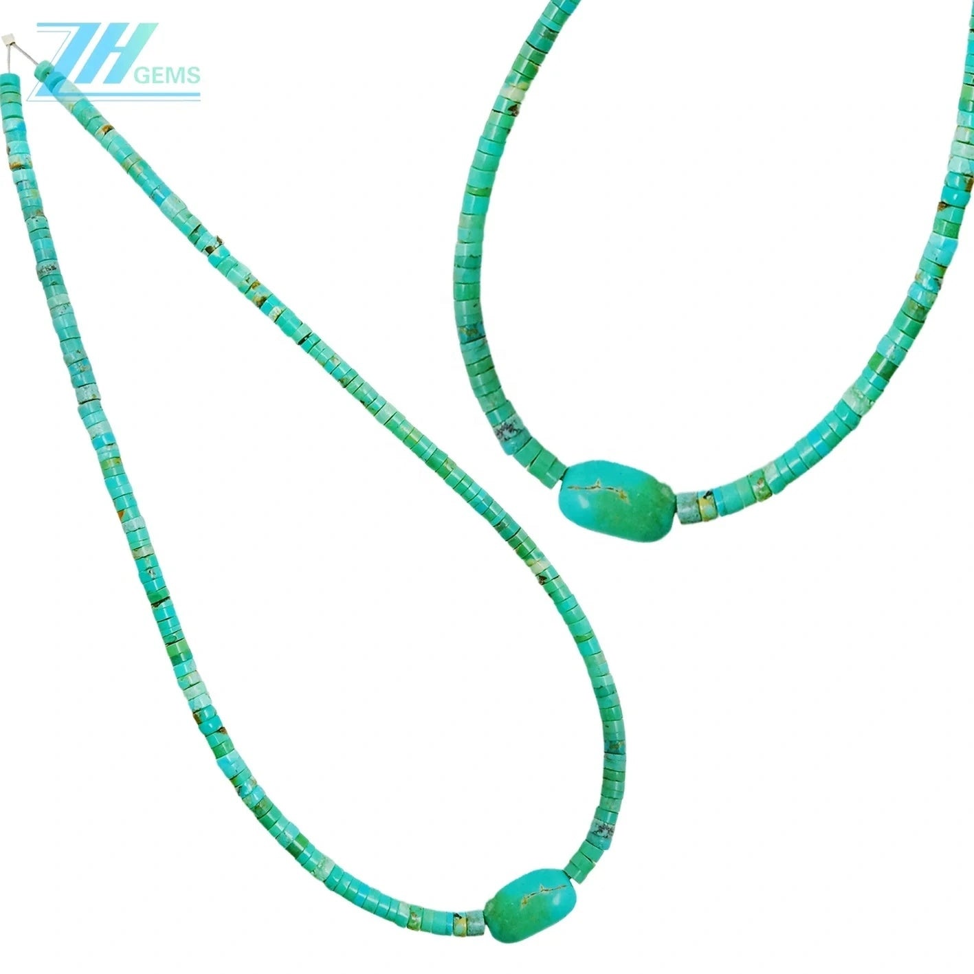 Haixi Shaped Natural Stablish Turquoise 16-inch Necklace Suitable For Men And Women,Turquoise Jewelry,Fashionable Temperament