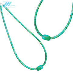 Haixi Shaped Natural Stablish Turquoise 16-inch Necklace Suitable For Men And Women,Turquoise Jewelry,Fashionable Temperament