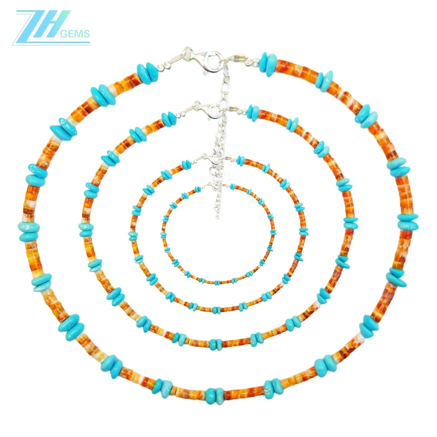 Orange Spiny Oyster High Quality Natural Turquoise Necklace Turquoise Necklace High Women's Jewelry With Delicate S925 Silver