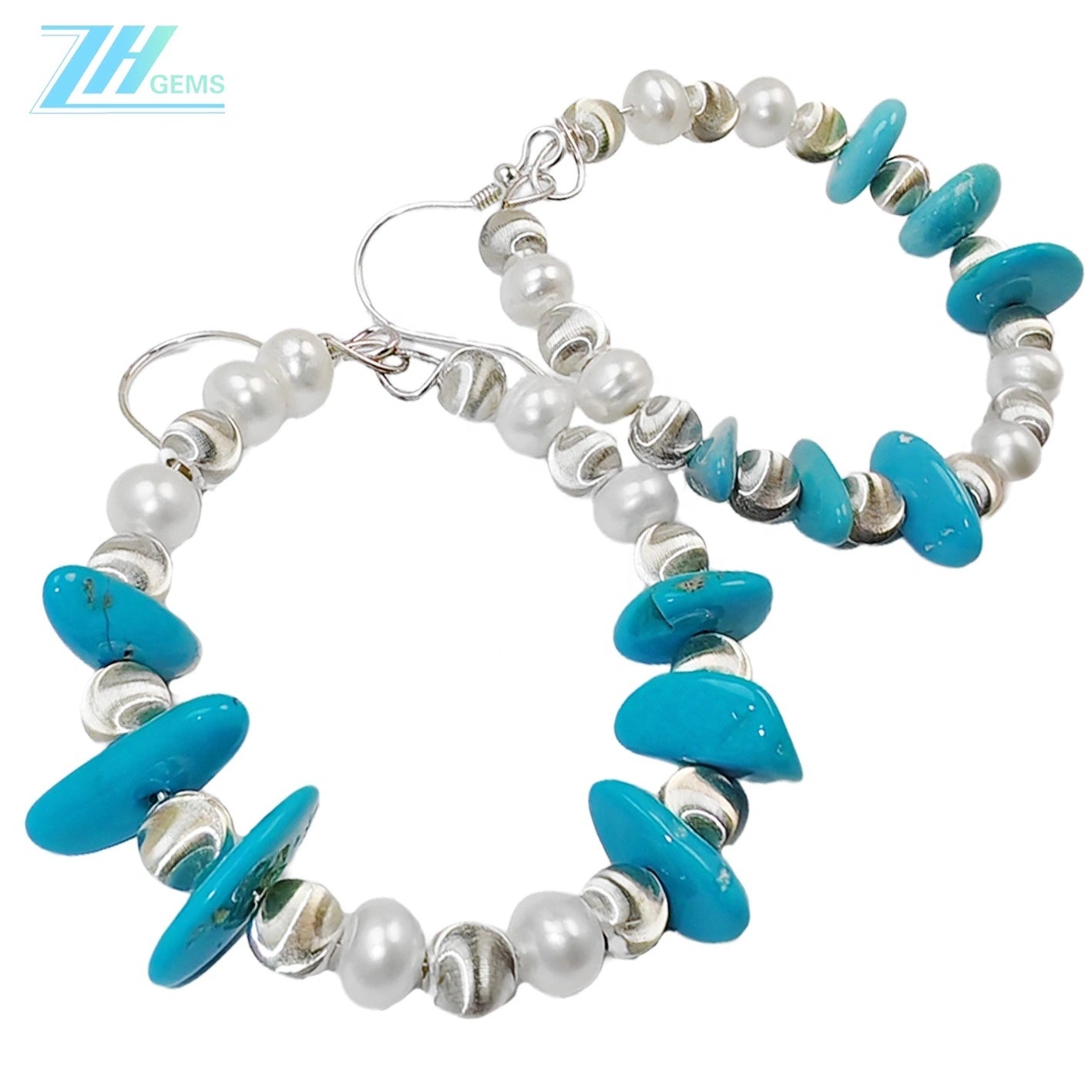 Natural Turquoise Natural Earrings Holiday Gift S925 Silver Designer Custom Gift Family Turquoise Earrings