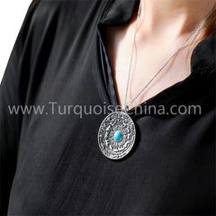 Genuine Turquoise pendant gemstone for jewelry making