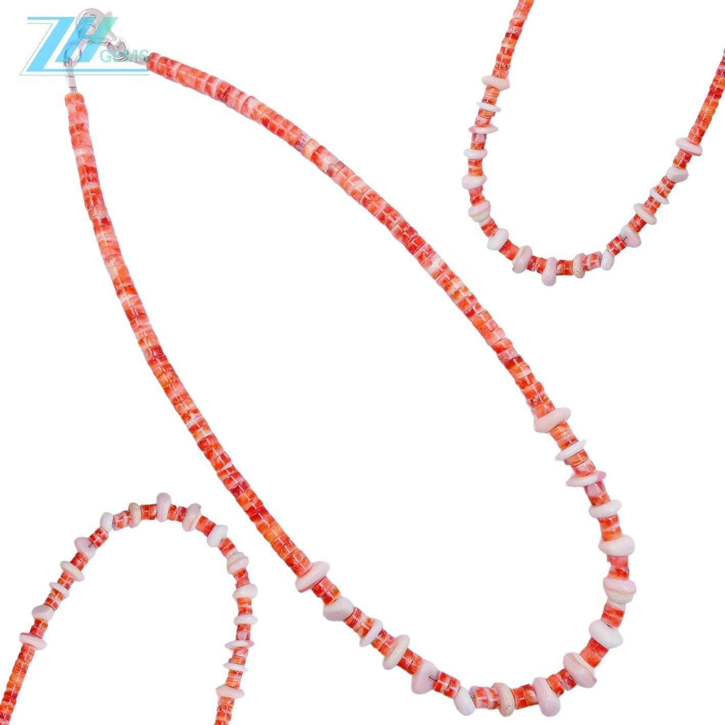 Spiny Oyster Pink Opal As Necklace Gift Simple 17.5g 16inch Atmosphere Jewelry Dream Healing Choice For Her