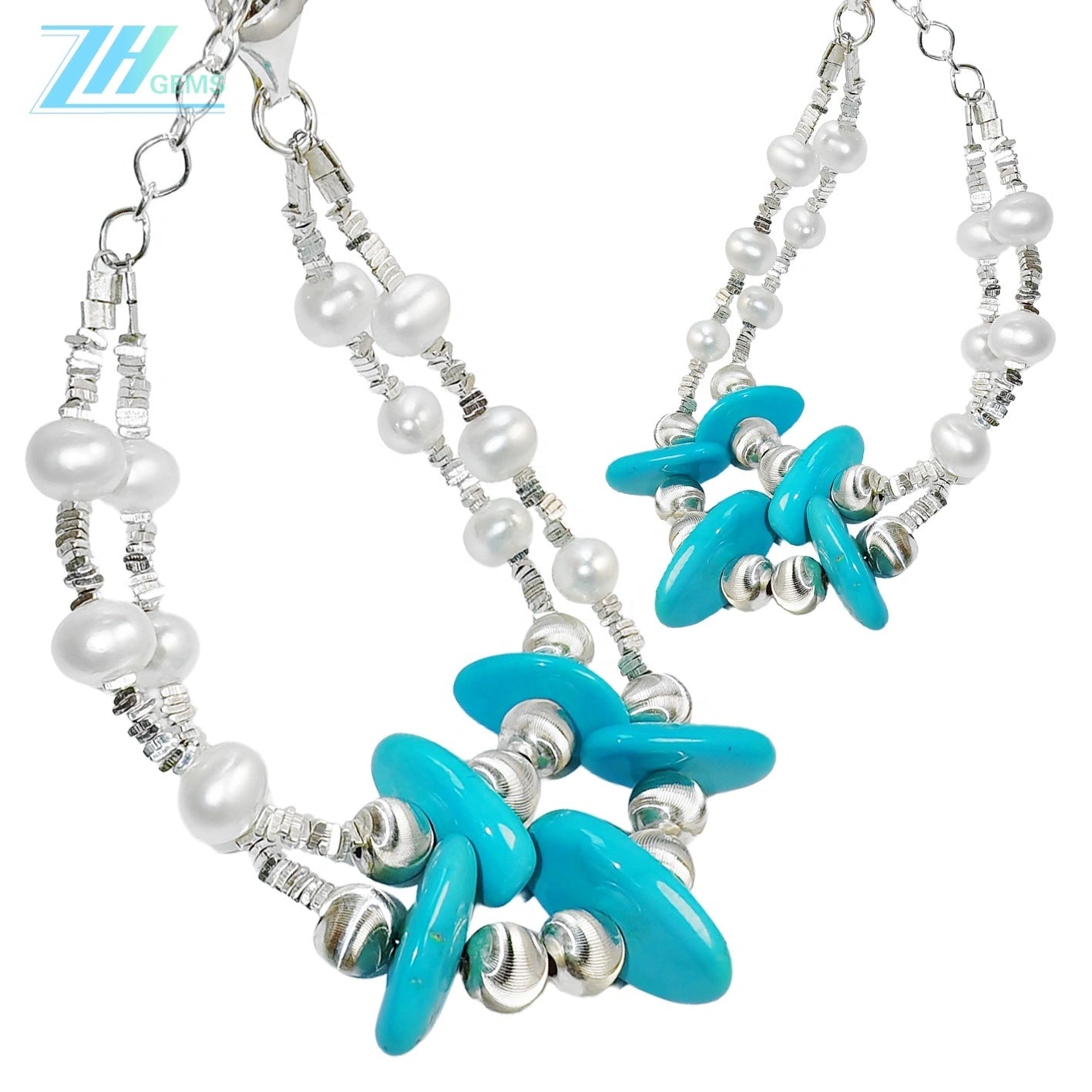 Winter Goddess Bracelet Pearl Jewelry S925 Silver Beads Natural Sterling Treatment Turquoise