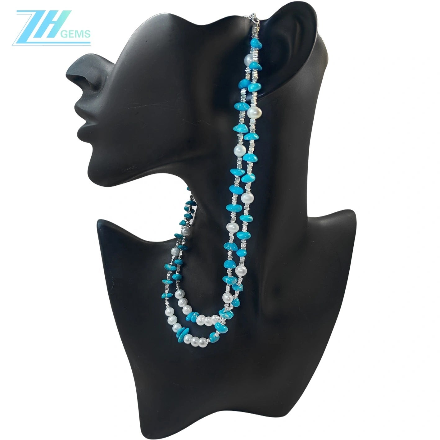Healing Double Necklace Pearl Turquoise Natural S925 Silver Women's Jewelry Best-selling Designer Custom Beautiful Jewelry