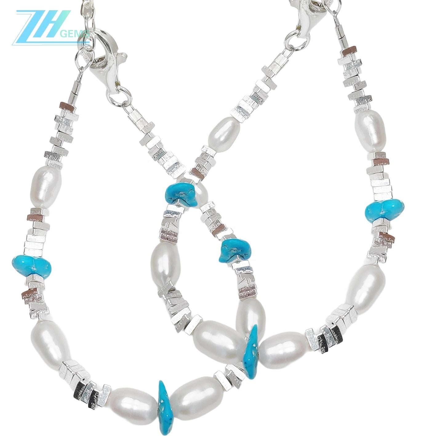 Triangle Silver Pearl Bracelet S925 Silver Fashion Women's Jewelry Designer Custom Natural Pearl Simplicity