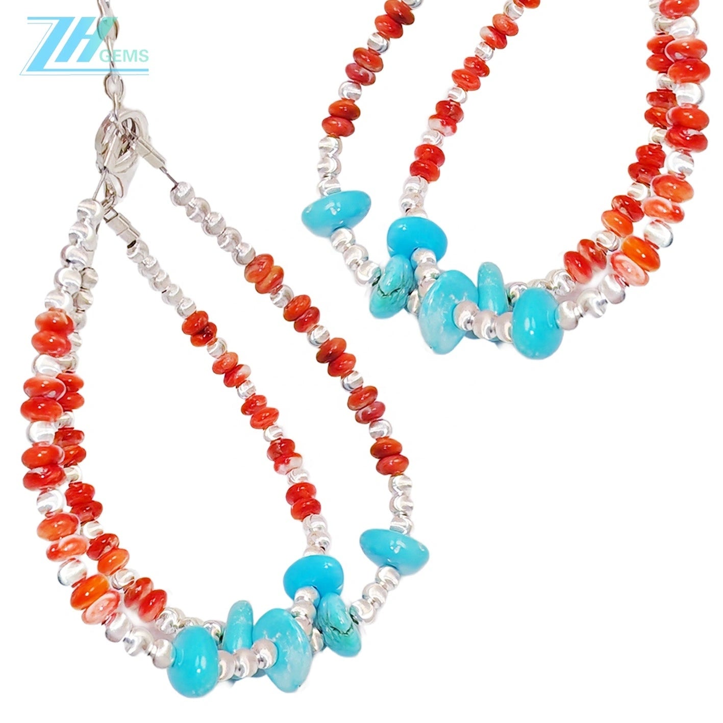 Double Winter Natural Turquoise Bracelet Red Spiny Oyster With S925 Silver Exquisite Bracelet High Jewelry Designer Custom